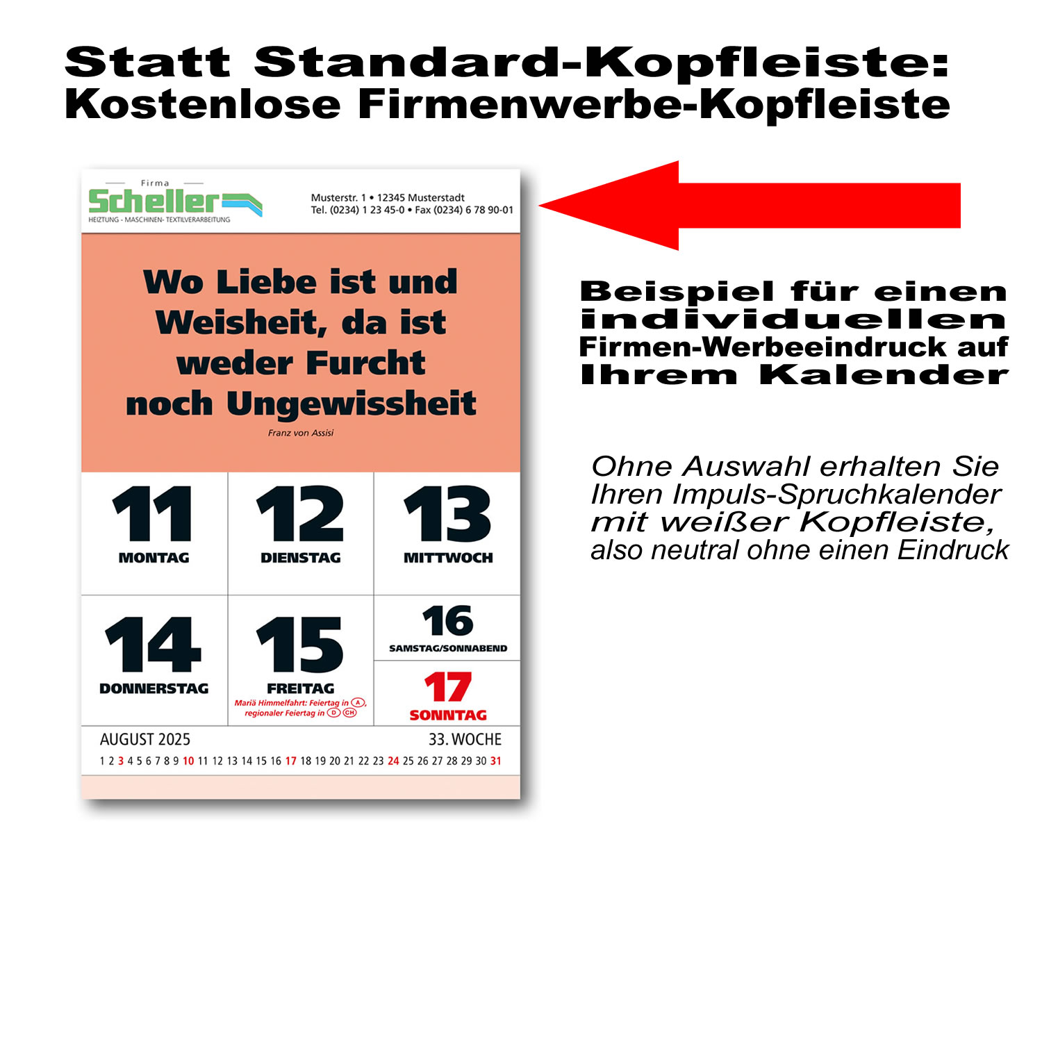 Impuls Wochenspruch Kalender 2025 Leitspruch Zitatekalender Sprüchekalender Aphorismen 