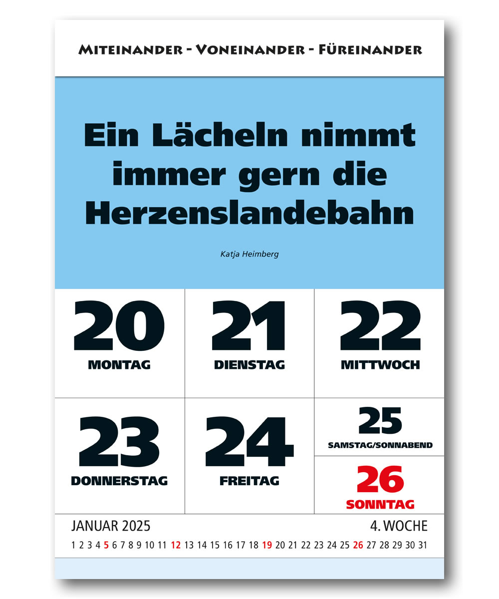 Impuls Wochenspruch Kalender 2025 Leitspruch Zitatekalender Sprüchekalender Aphorismen 